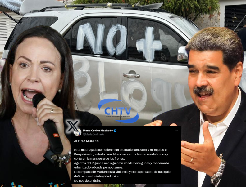 Marìa Corina Machado denuncia ataques en su contra por parte de Nicolás Maduro, “Nuestros carros fueron vandalizados y cortaron los frenos”